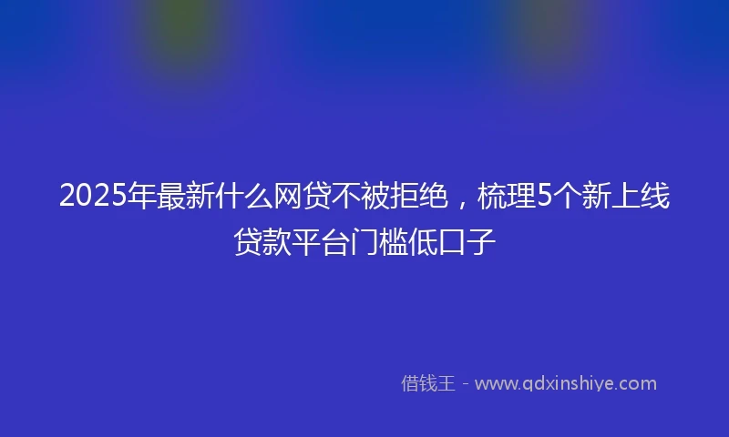 2025年最新什么网贷不被拒绝，梳理5个新上线贷款平台门槛低口子