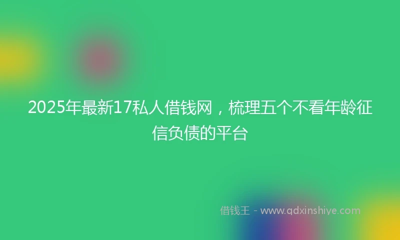 2025年最新17私人借钱网，梳理五个不看年龄征信负债的平台