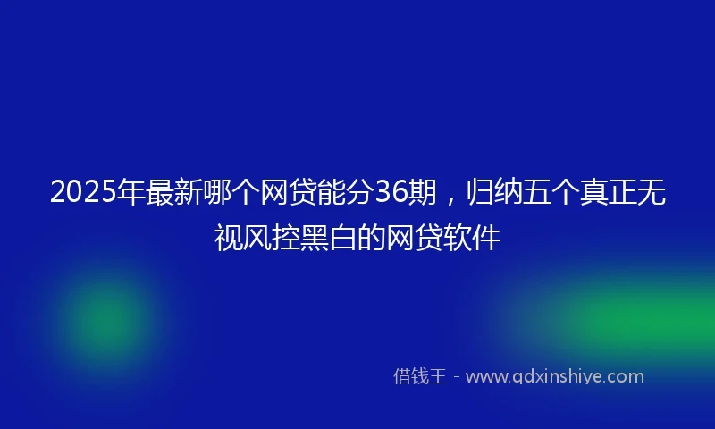 2025年最新哪个网贷能分36期，归纳五个真正无视风控黑白的网贷软件