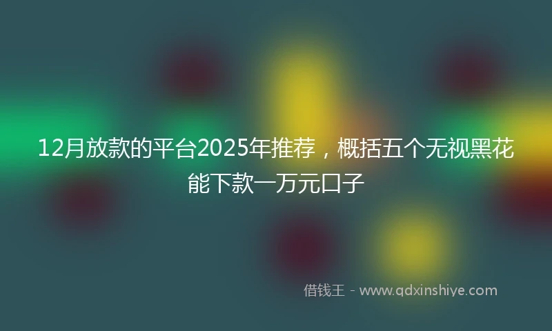 12月放款的平台2025年推荐，概括五个无视黑花能下款一万元口子
