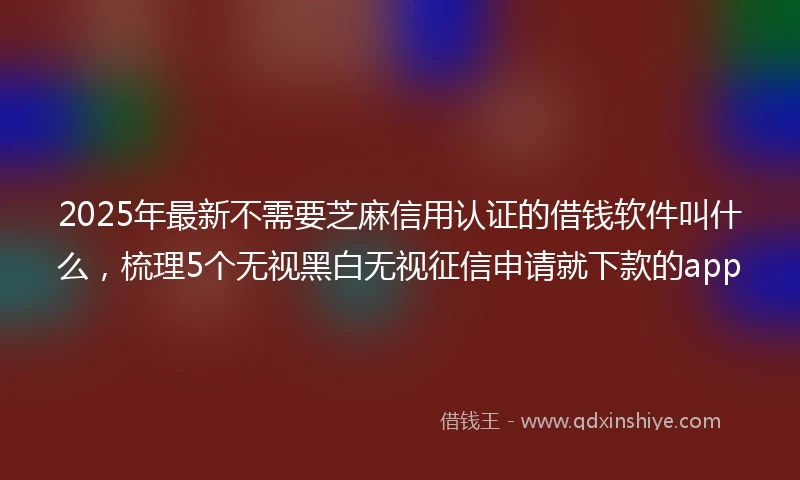 2025年最新不需要芝麻信用认证的借钱软件叫什么，梳理5个无视黑白无视征信申请就下款的app