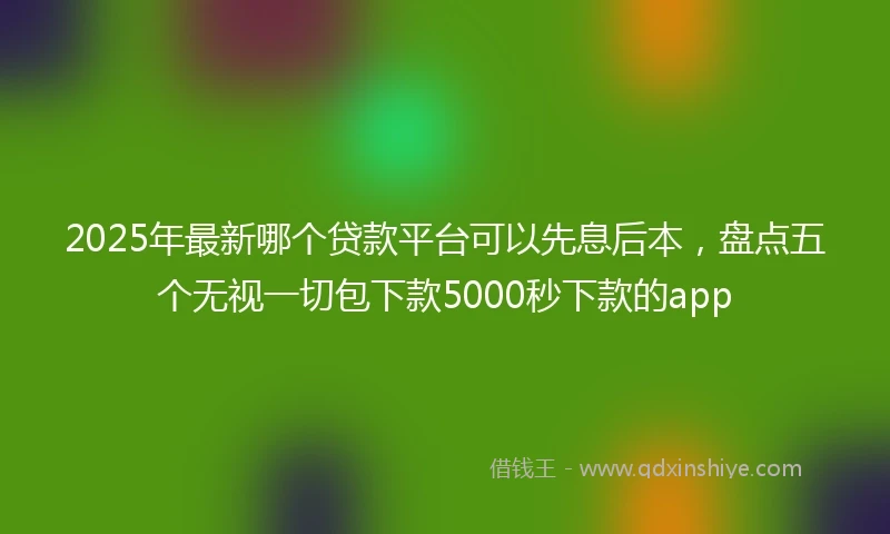 2025年最新哪个贷款平台可以先息后本，盘点五个无视一切包下款5000秒下款的app