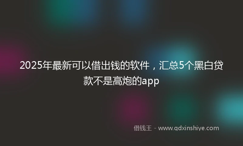 2025年最新可以借出钱的软件，汇总5个黑白贷款不是高炮的app