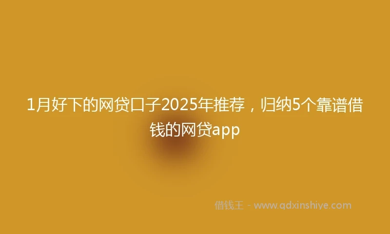 1月好下的网贷口子2025年推荐，归纳5个靠谱借钱的网贷app