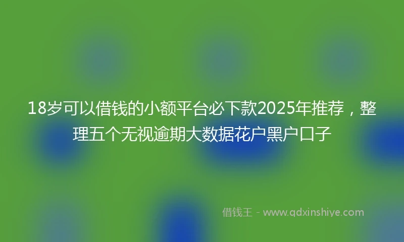 18岁可以借钱的小额平台必下款2025年推荐，整理五个无视逾期大数据花户黑户口子