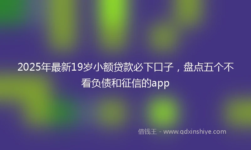 2025年最新19岁小额贷款必下口子，盘点五个不看负债和征信的app