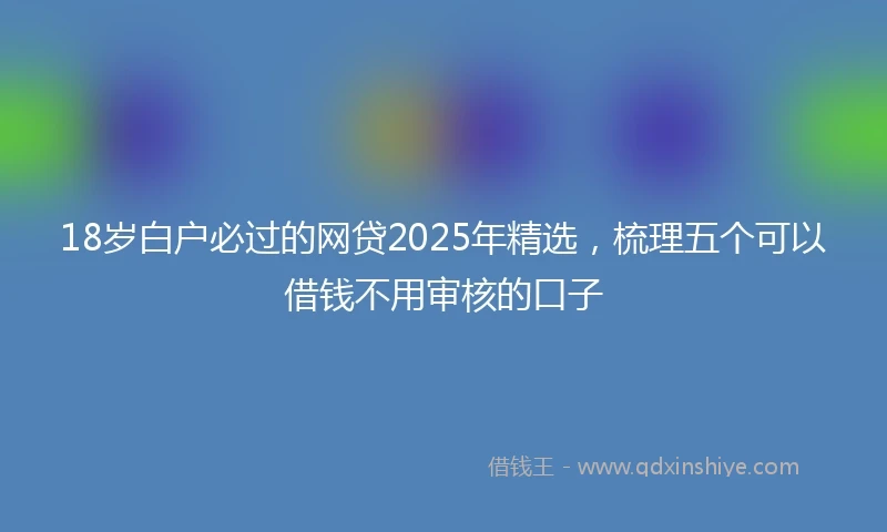 18岁白户必过的网贷2025年精选，梳理五个可以借钱不用审核的口子