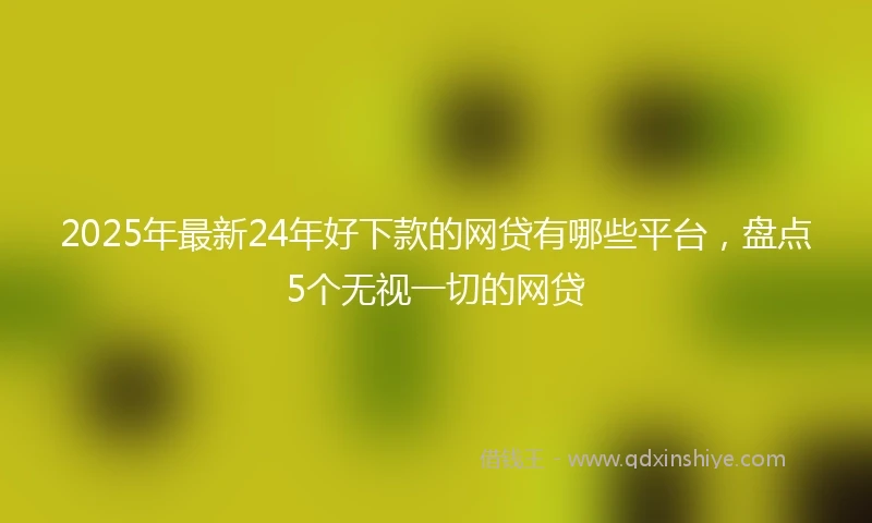 2025年最新24年好下款的网贷有哪些平台，盘点5个无视一切的网贷