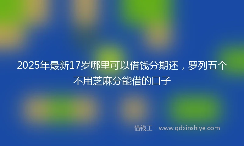 2025年最新17岁哪里可以借钱分期还，罗列五个不用芝麻分能借的口子