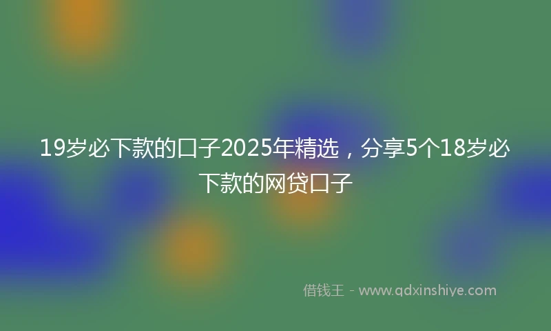 19岁必下款的口子2025年精选，分享5个18岁必下款的网贷口子