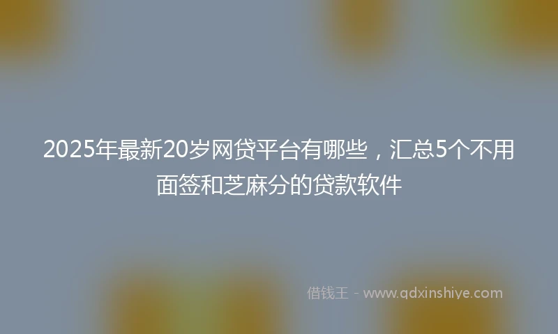 2025年最新20岁网贷平台有哪些，汇总5个不用面签和芝麻分的贷款软件