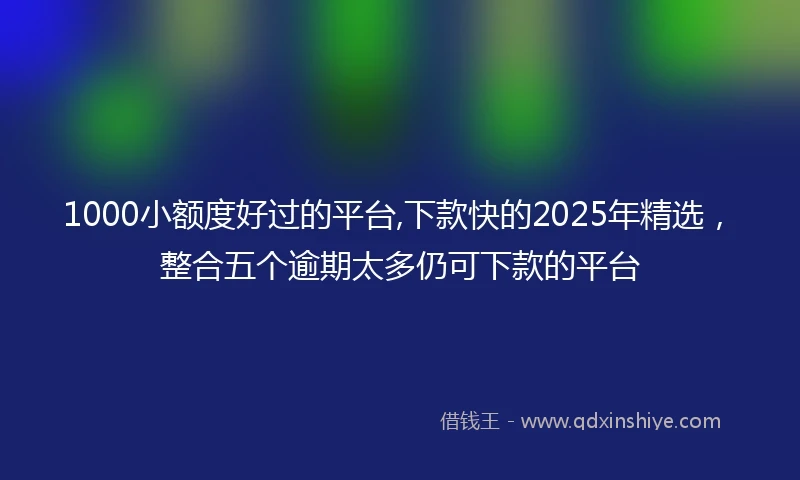 1000小额度好过的平台,下款快的2025年精选，整合五个逾期太多仍可下款的平台