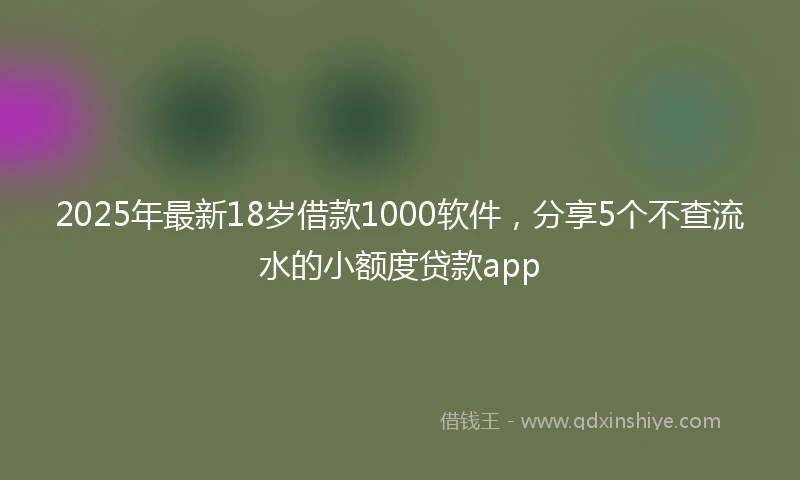 2025年最新18岁借款1000软件，分享5个不查流水的小额度贷款app