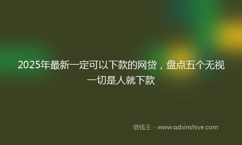 2025年最新一定可以下款的网贷，盘点五个无视一切是人就下款