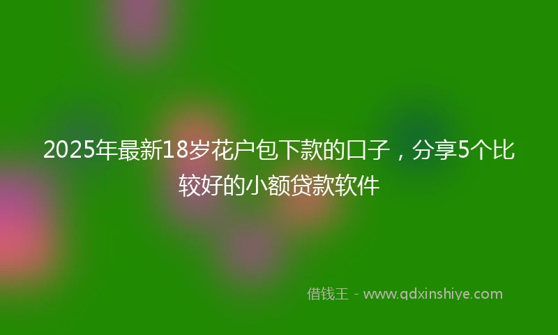 2025年最新18岁花户包下款的口子，分享5个比较好的小额贷款软件