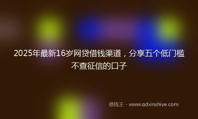 2025年最新16岁网贷借钱渠道，分享五个低门槛不查征信的口子