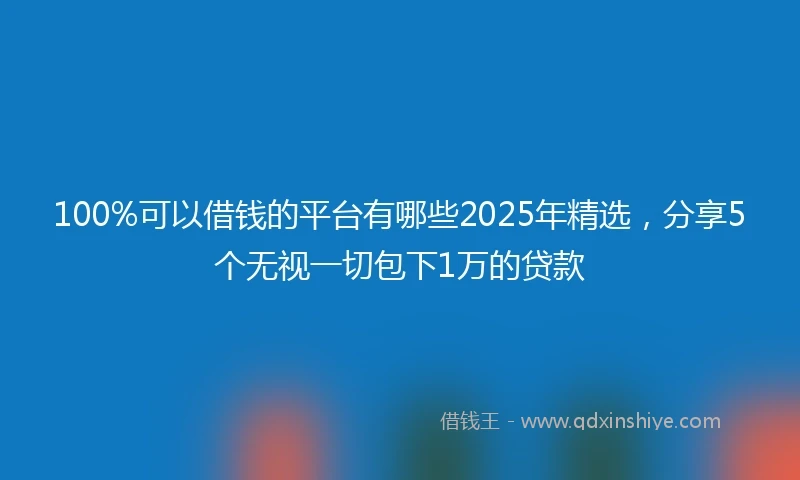 100%可以借钱的平台有哪些2025年精选，分享5个无视一切包下1万的贷款