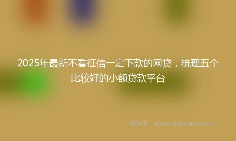 2025年最新不看征信一定下款的网贷，梳理五个比较好的小额贷款平台