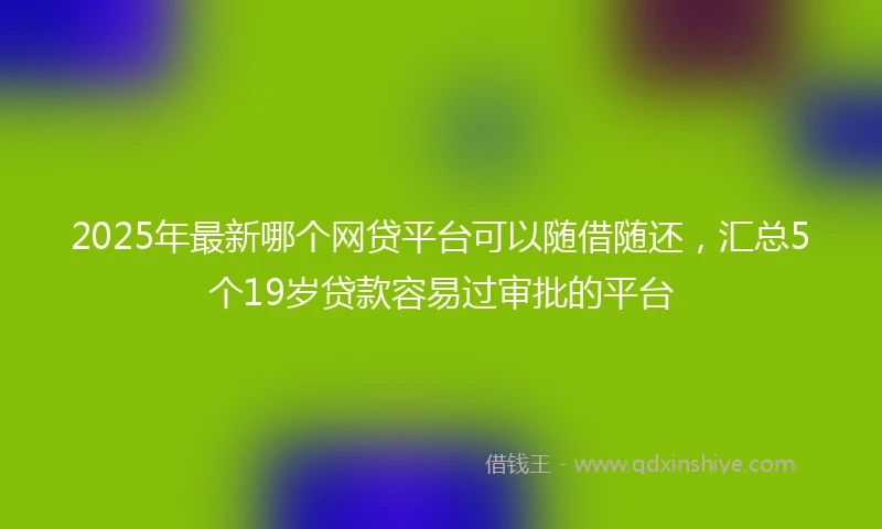 2025年最新哪个网贷平台可以随借随还，汇总5个19岁贷款容易过审批的平台