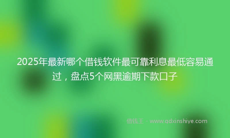 2025年最新哪个借钱软件最可靠利息最低容易通过，盘点5个网黑逾期下款口子