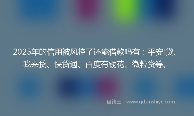 2025年的信用被风控了还能借款吗有：平安i贷、我来贷、快贷通、百度有钱花、微粒贷等。