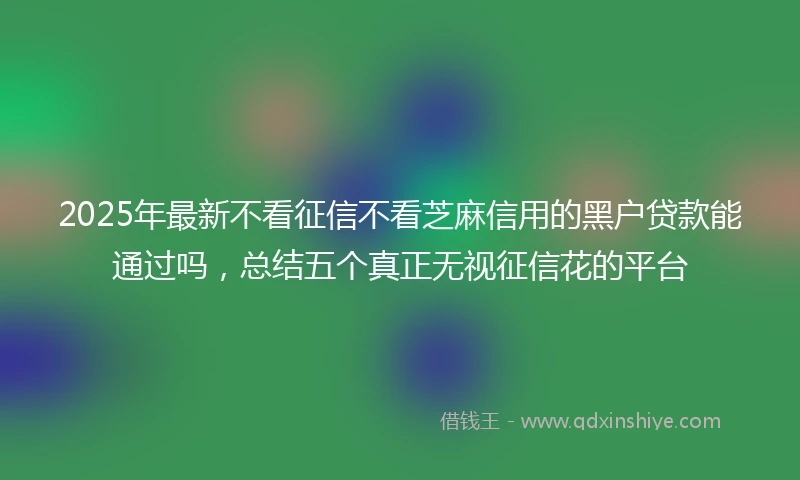 2025年最新不看征信不看芝麻信用的黑户贷款能通过吗，总结五个真正无视征信花的平台