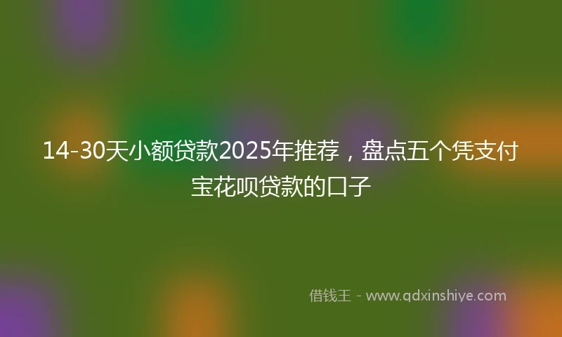 14-30天小额贷款2025年推荐，盘点五个凭支付宝花呗贷款的口子
