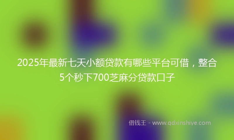 2025年最新七天小额贷款有哪些平台可借，整合5个秒下700芝麻分贷款口子