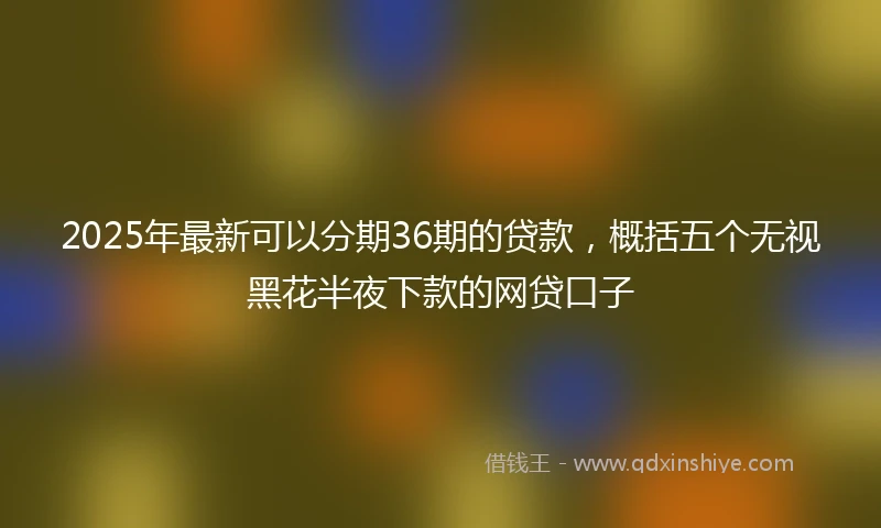 2025年最新可以分期36期的贷款，概括五个无视黑花半夜下款的网贷口子