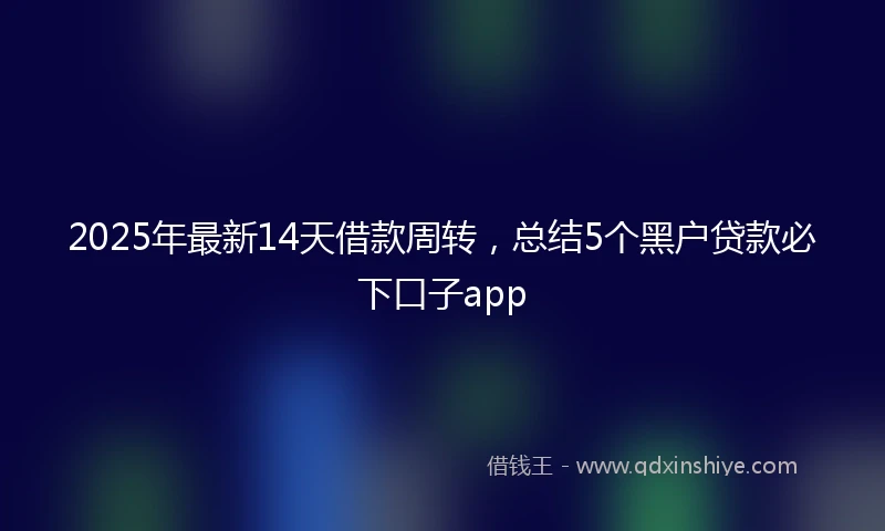 2025年最新14天借款周转，总结5个黑户贷款必下口子app