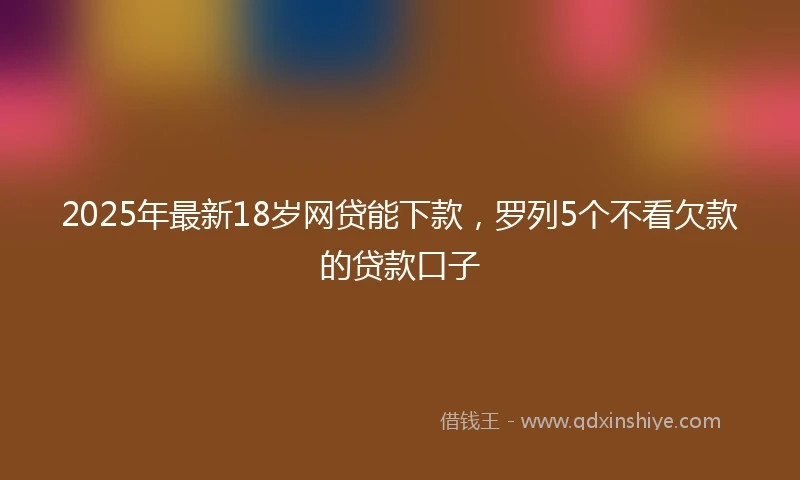 2025年最新18岁网贷能下款，罗列5个不看欠款的贷款口子