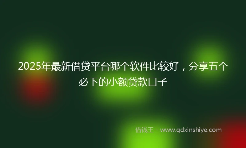 2025年最新借贷平台哪个软件比较好，分享五个必下的小额贷款口子