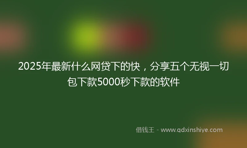 2025年最新什么网贷下的快，分享五个无视一切包下款5000秒下款的软件