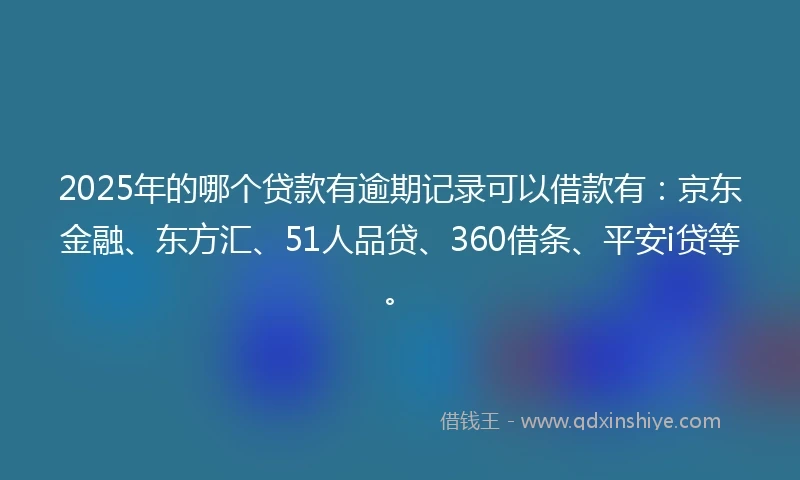 2025年的哪个贷款有逾期记录可以借款有：京东金融、东方汇、51人品贷、360借条、平安i贷等。