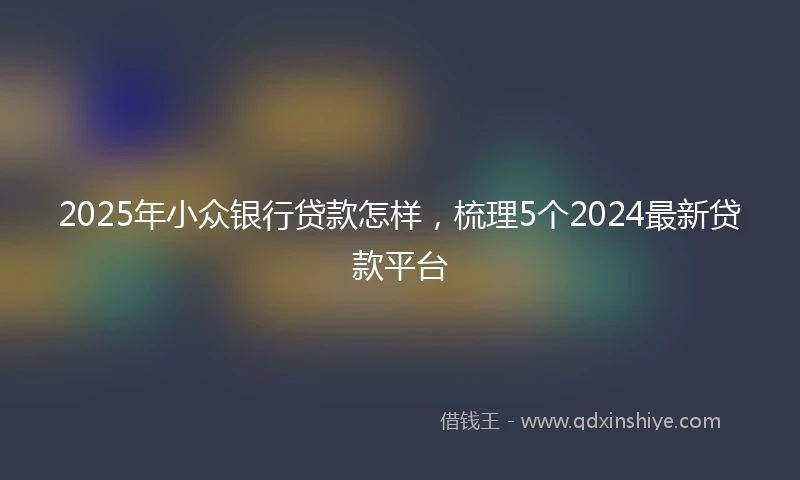 2025年小众银行贷款怎样，梳理5个2024最新贷款平台