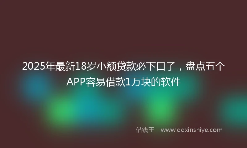 2025年最新18岁小额贷款必下口子，盘点五个APP容易借款1万块的软件