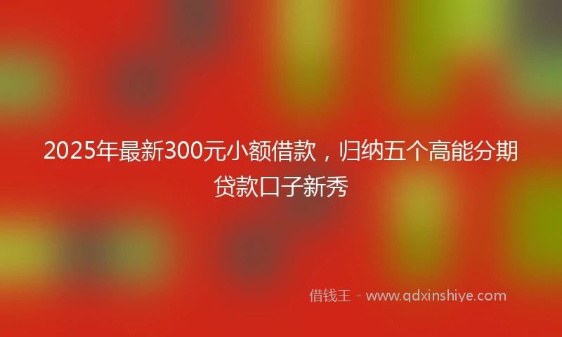 2025年最新300元小额借款，归纳五个高能分期贷款口子新秀