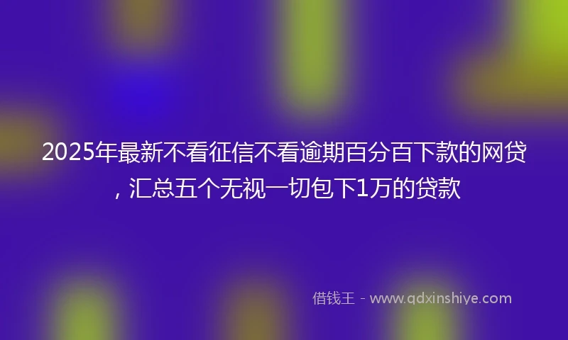 2025年最新不看征信不看逾期百分百下款的网贷，汇总五个无视一切包下1万的贷款