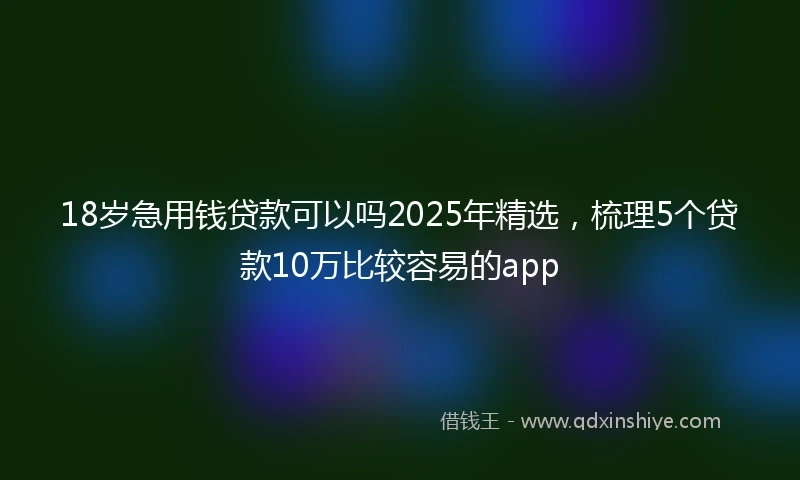18岁急用钱贷款可以吗2025年精选，梳理5个贷款10万比较容易的app