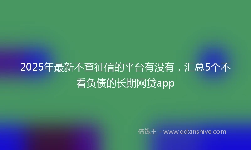 2025年最新不查征信的平台有没有，汇总5个不看负债的长期网贷app