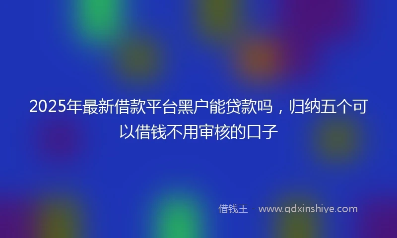 2025年最新借款平台黑户能贷款吗，归纳五个可以借钱不用审核的口子