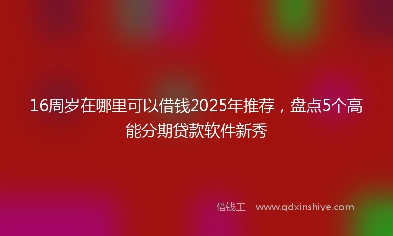 16周岁在哪里可以借钱2025年推荐，盘点5个高能分期贷款软件新秀