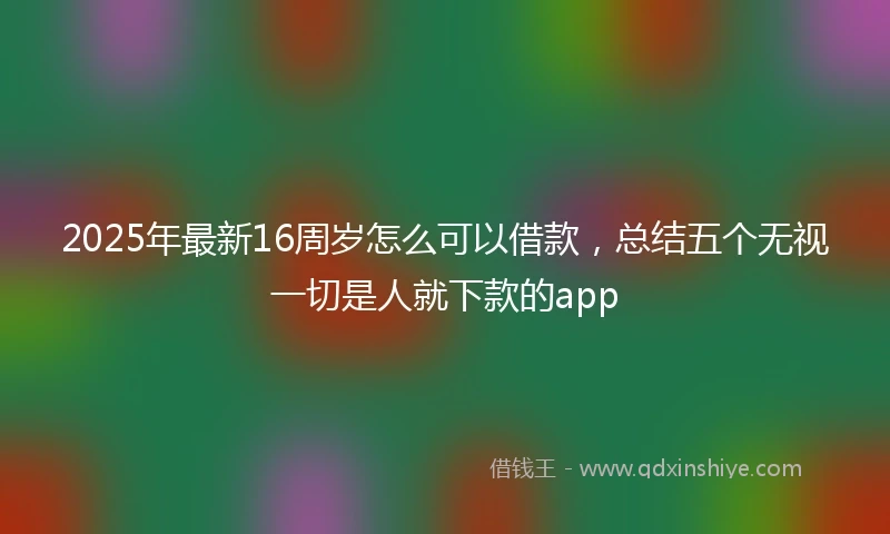 2025年最新16周岁怎么可以借款，总结五个无视一切是人就下款的app