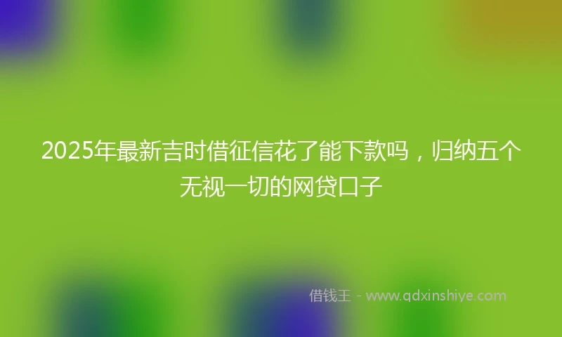 2025年最新吉时借征信花了能下款吗，归纳五个无视一切的网贷口子
