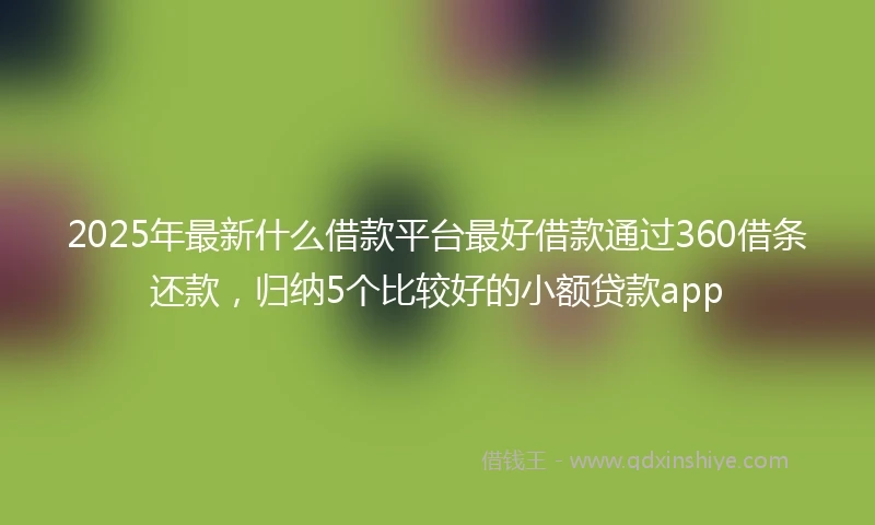 2025年最新什么借款平台最好借款通过360借条还款，归纳5个比较好的小额贷款app