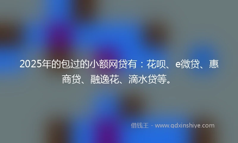 2025年的包过的小额网贷有：花呗、e微贷、惠商贷、融逸花、滴水贷等。