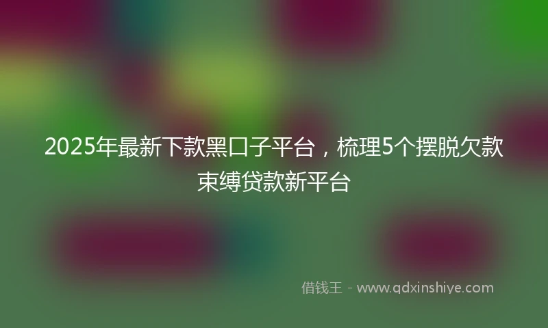 2025年最新下款黑口子平台，梳理5个摆脱欠款束缚贷款新平台