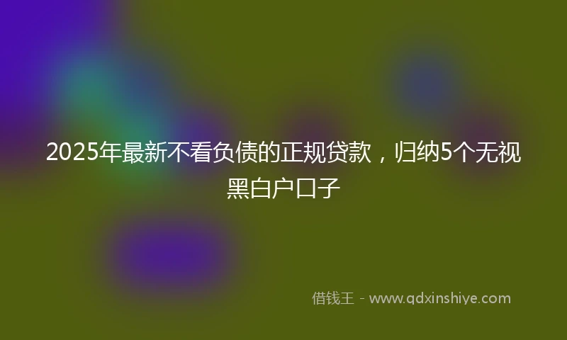 2025年最新不看负债的正规贷款，归纳5个无视黑白户口子