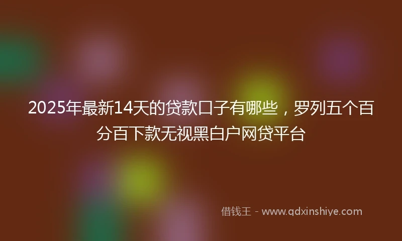 2025年最新14天的贷款口子有哪些，罗列五个百分百下款无视黑白户网贷平台