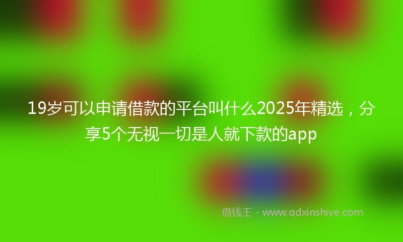19岁可以申请借款的平台叫什么2025年精选，分享5个无视一切是人就下款的app
